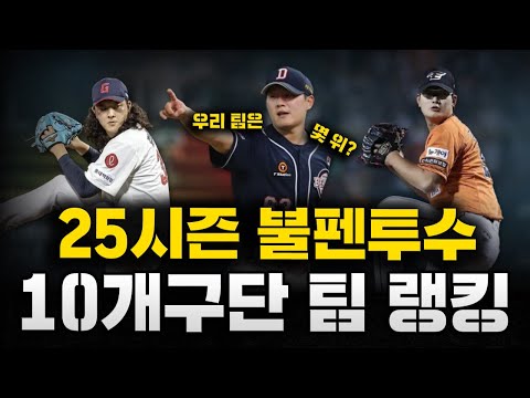 2025시즌 프로야구 10개구단 불펜투수 파워 랭킹 [팀 불펜 전력 TOP 10]